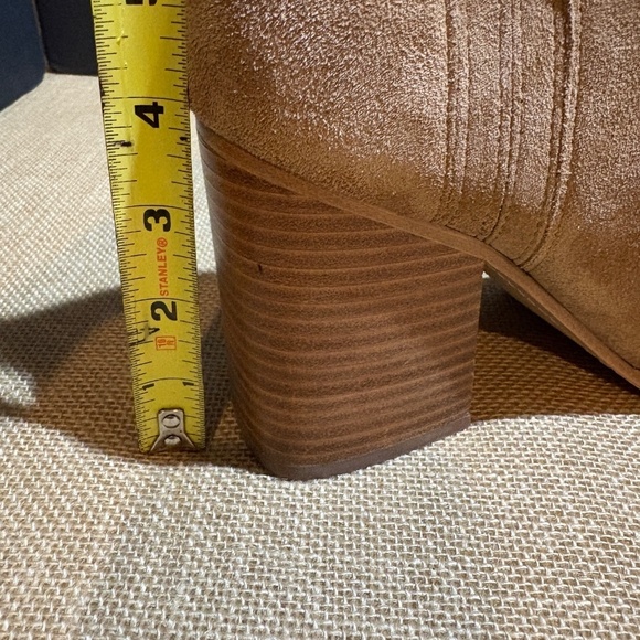 Marc Fisher Alva Women Taupe Suede Pointy Toe Ankle Block Heel Booties Sz 10M - Picture 5 of 13